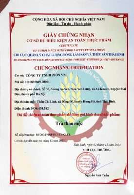 Giấy chứng nhận An Toàn Thực Phẩm