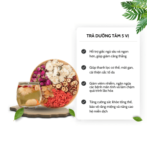 Công dụng trà dưỡng tâm 5 vị