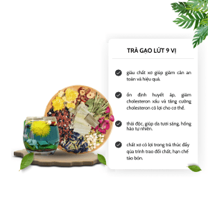 Công dụng trà gạo lứt 9 vị Tiệm Trà việt