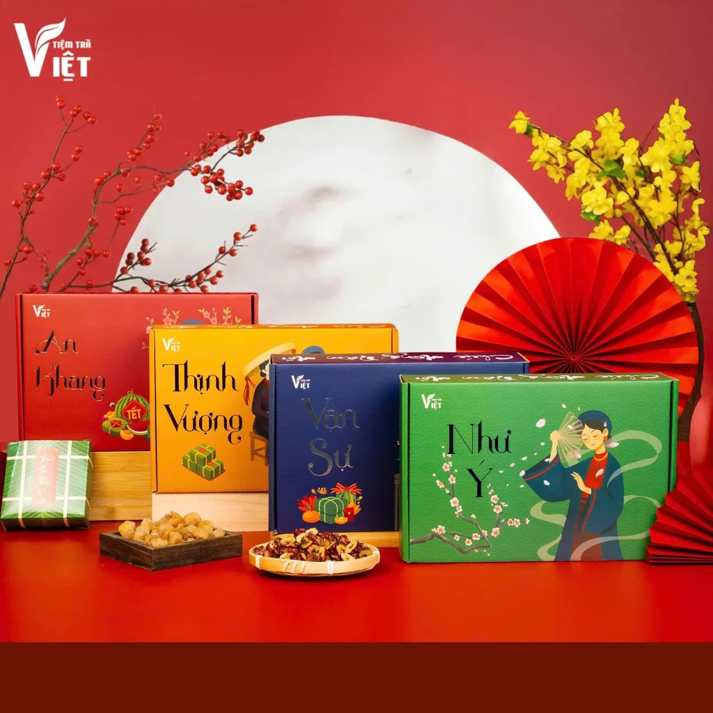 Ảnh tết 4 hộp trà